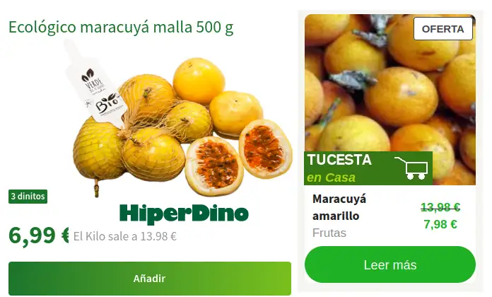 Maracuyá Eco: más barato que en HiperDino 2 Maracuyá Eco: más barato que en HiperDino