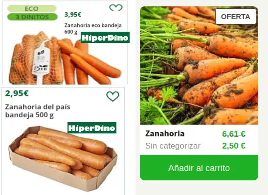 Zanahoria ecológica: 2,50 €/kg 2 Zanahoria ecológica: 2,50 €/kg